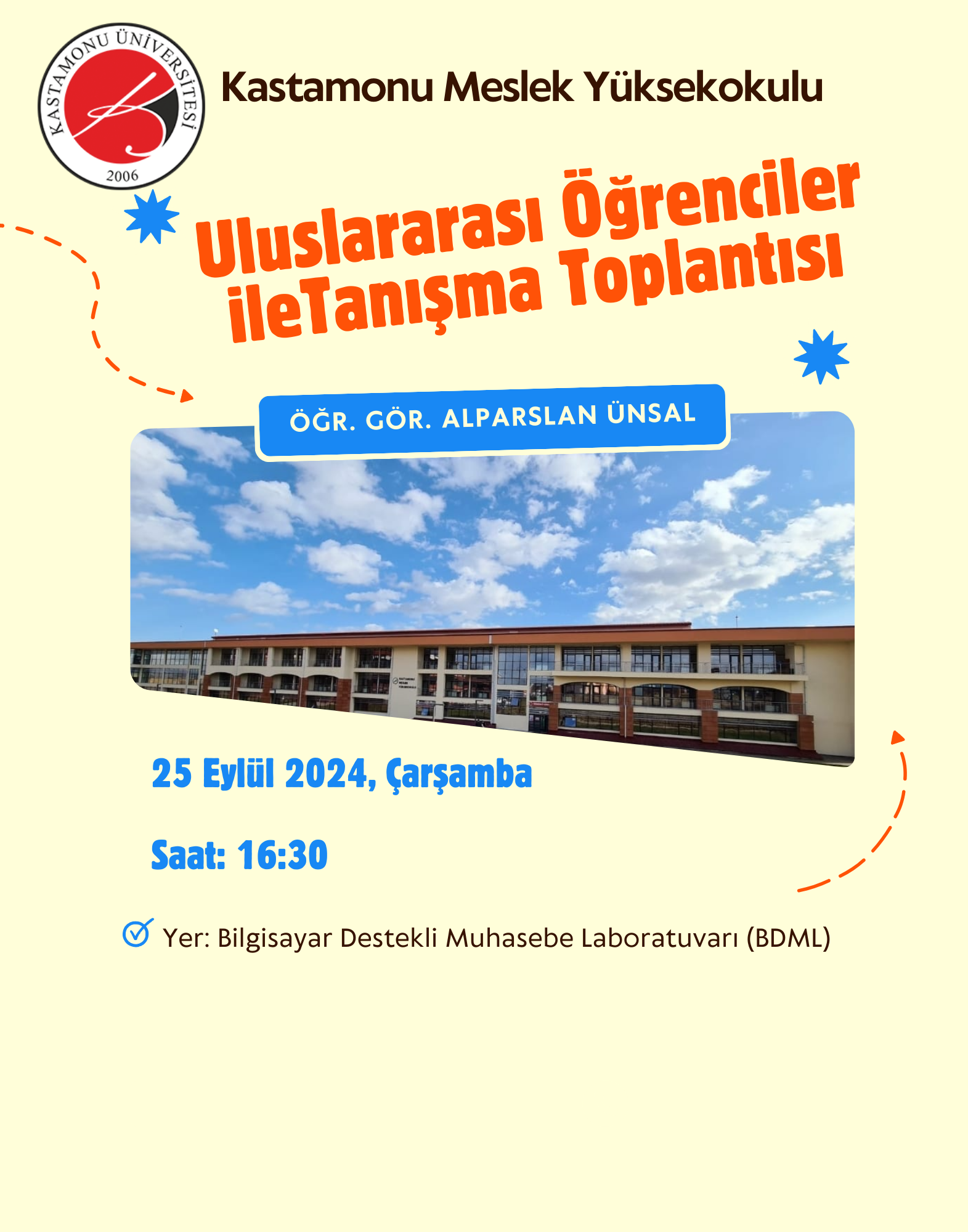 Yüksekokulumuz Uluslararası Öğrenciler İçin Tanışma Toplantısı