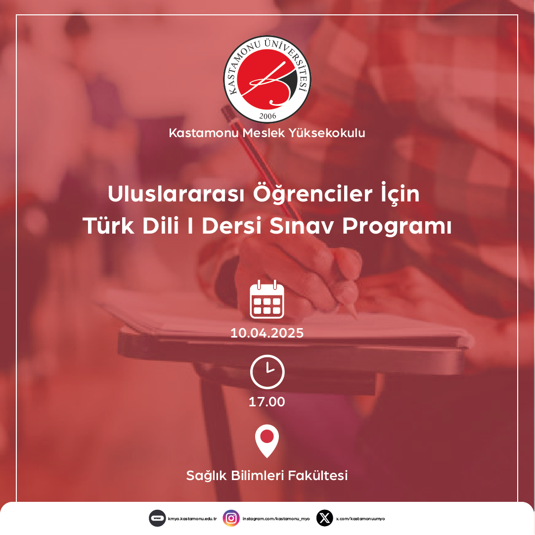 Uluslararasi Ögrenciler için Türk Dili I Dersi Vize Sınavı Hakkında Duyuru