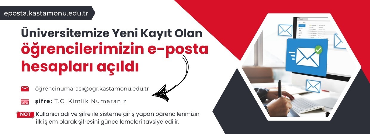 Üniversitemize Yeni Kayıt Olan Öğrencilerimizin e-posta Hesapları Açıldı